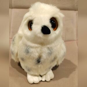 Aurora Snowy Owl 7” Plush Flopsie  Stuffed Animal Toy Big Eyes White/ Gray